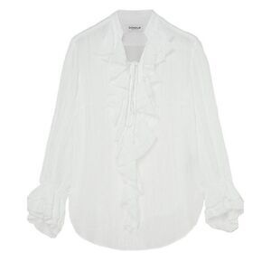 Dondup Ruffle Detail Tie Blouse Women white Shirts